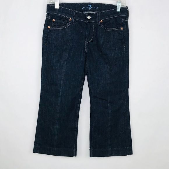 7 For All Mankind Womens Size 26 Dojo Cropped Dark - Picture 1 of 7